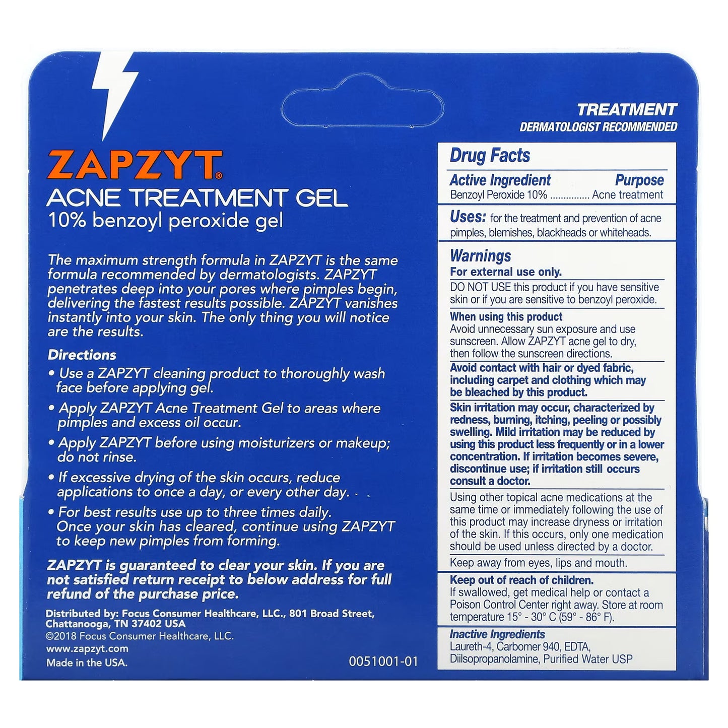 ZAPZYT ACNE TREATMENT GEL – 1 OZ (28.35 G)