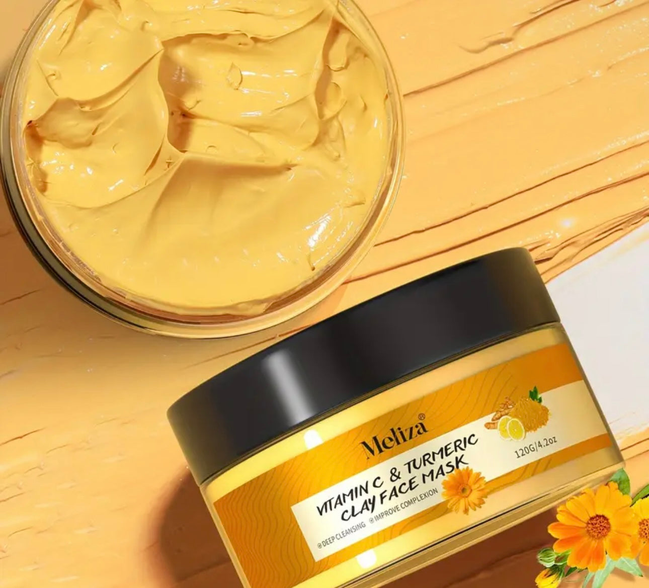 TURMERIC VITAMIN C CLEANSING FACIAL MASK | DEEP CLEANING MUD MASK | BRIGHTENING & PORE REFINING (120 G)