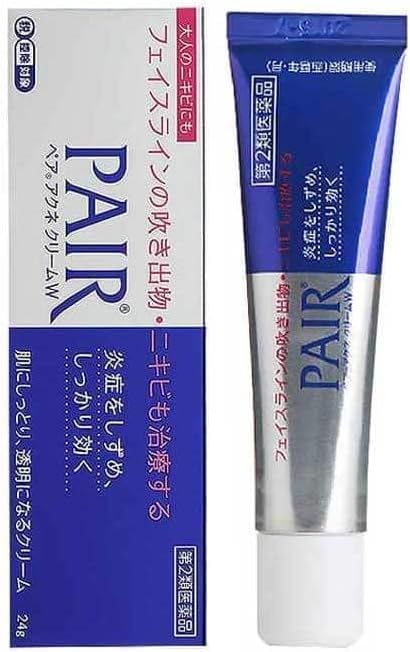 Crème anti-acné LION Pair W 24 g Japon, soin japonais authentique, parfum végétal transparent et léger, pH équilibré pour tous types de peau, traitement localisé