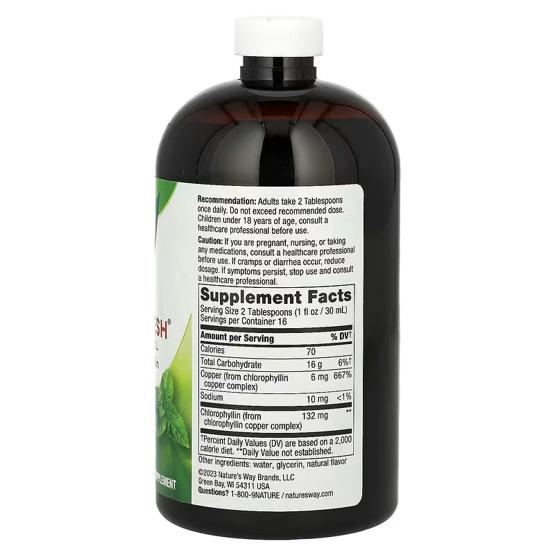 NATURE’S WAY CHLOROFRESH LIQUID CHLOROPHYLL MINT 16 FL OZ (480 ML) SUPPLEMENT