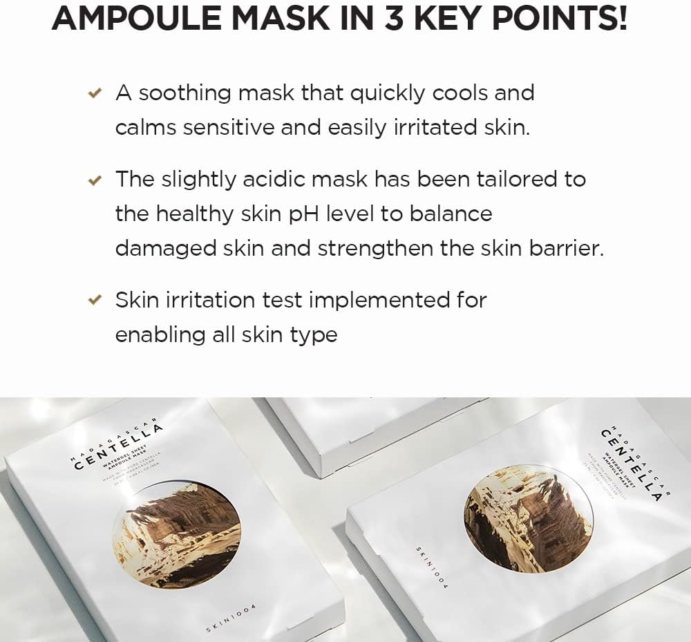 SKIN 1004 - Coffret de masques en ampoules à l'eau et au gel centella de Madagascar