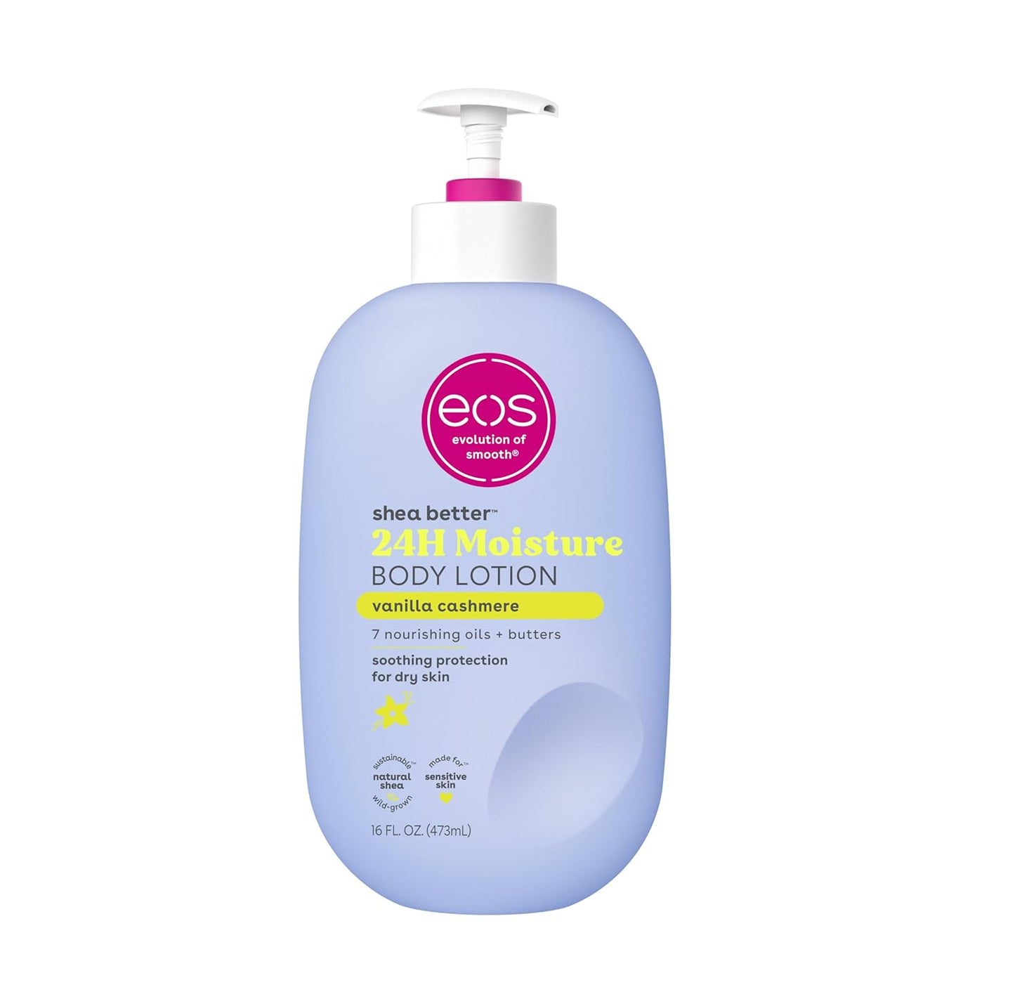 EOS Shea Butter Body Lotion- 24-Hour Moisture Skin Care, Lightweight & Non-Greasy, Made with Natural Shea, Vegan, 16 fl oz