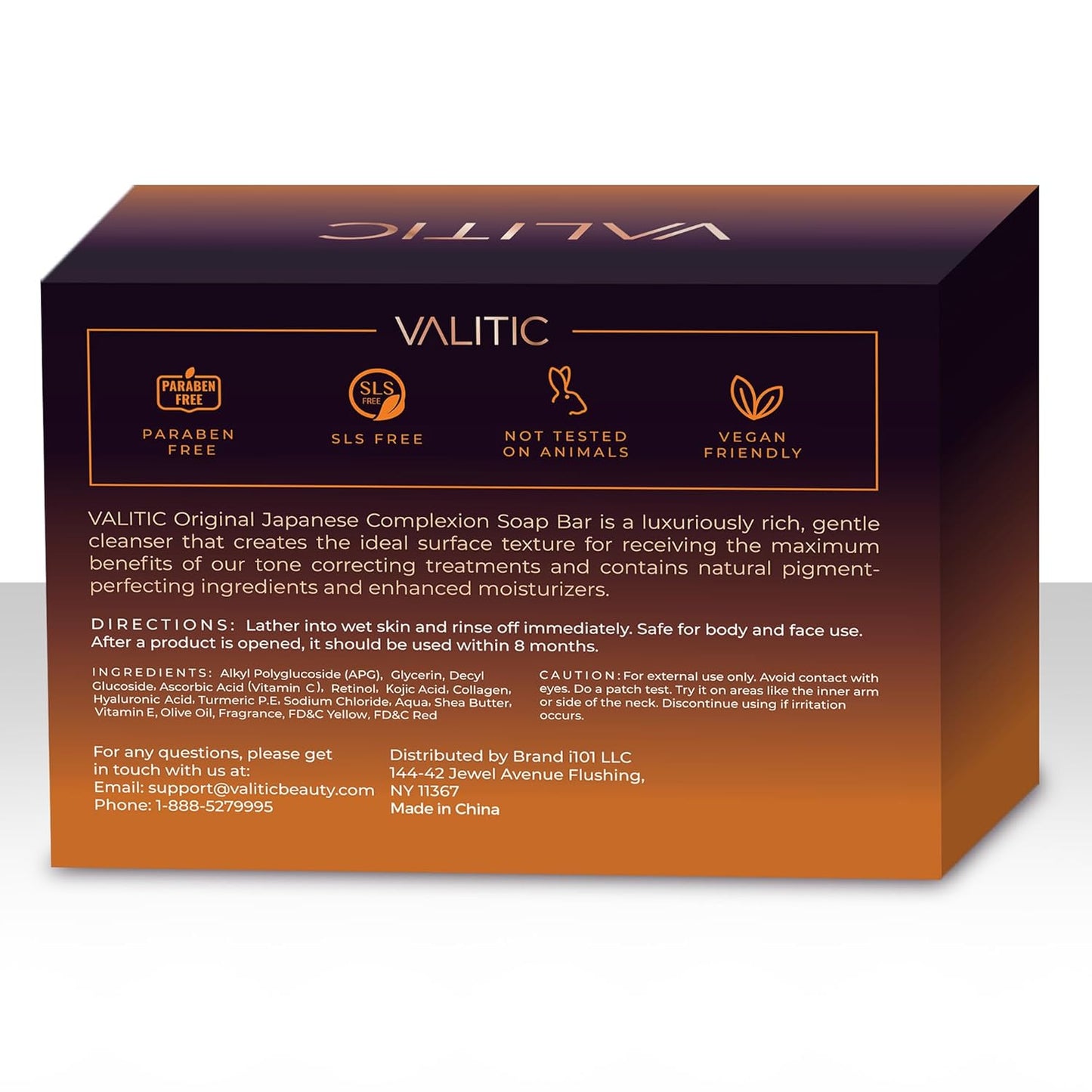 Savons anti-taches à l'acide kojique VALITIC à la vitamine C, au rétinol, au collagène et au curcuma - Complexe japonais original infusé d'acide hyaluronique, de vitamine E, de beurre de karité et d'huile d'olive de Castille (lot de 2)