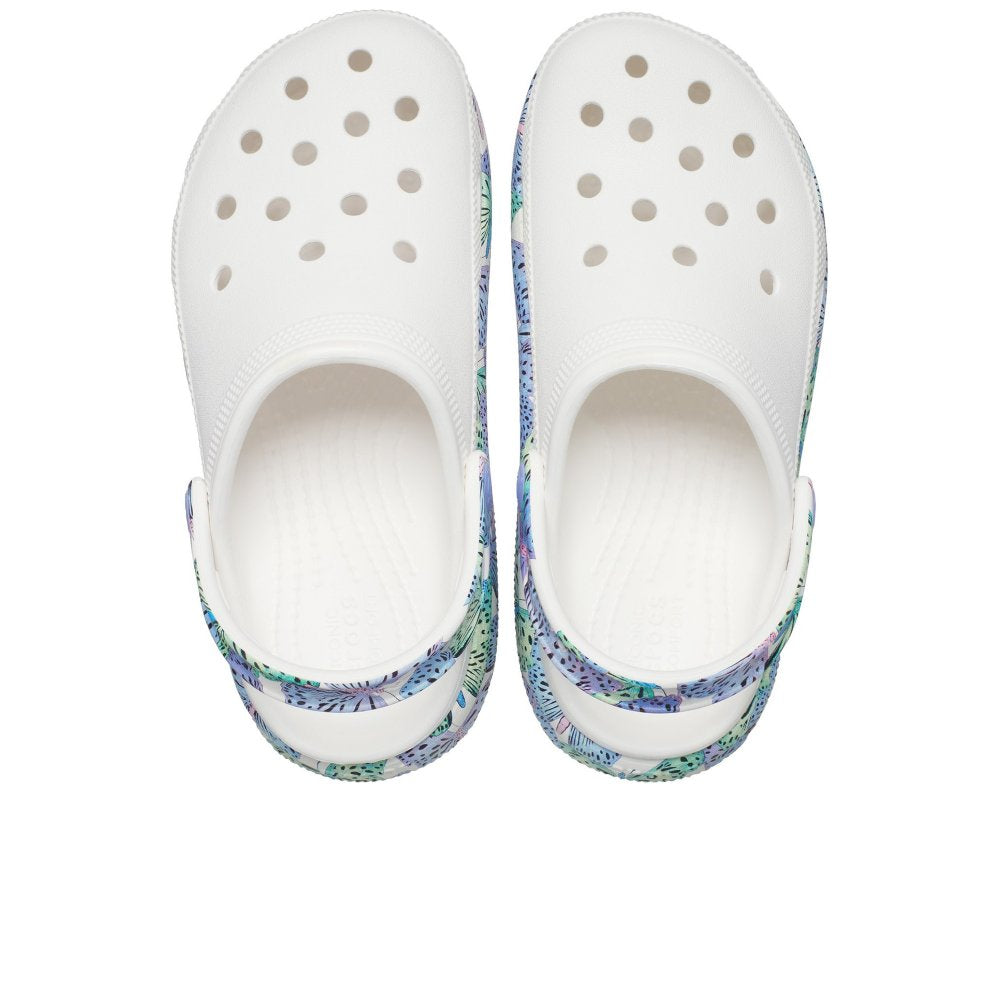 CROCS KIDS WHITE CLASSIC CUTIE BUTTERFLY CLOGS