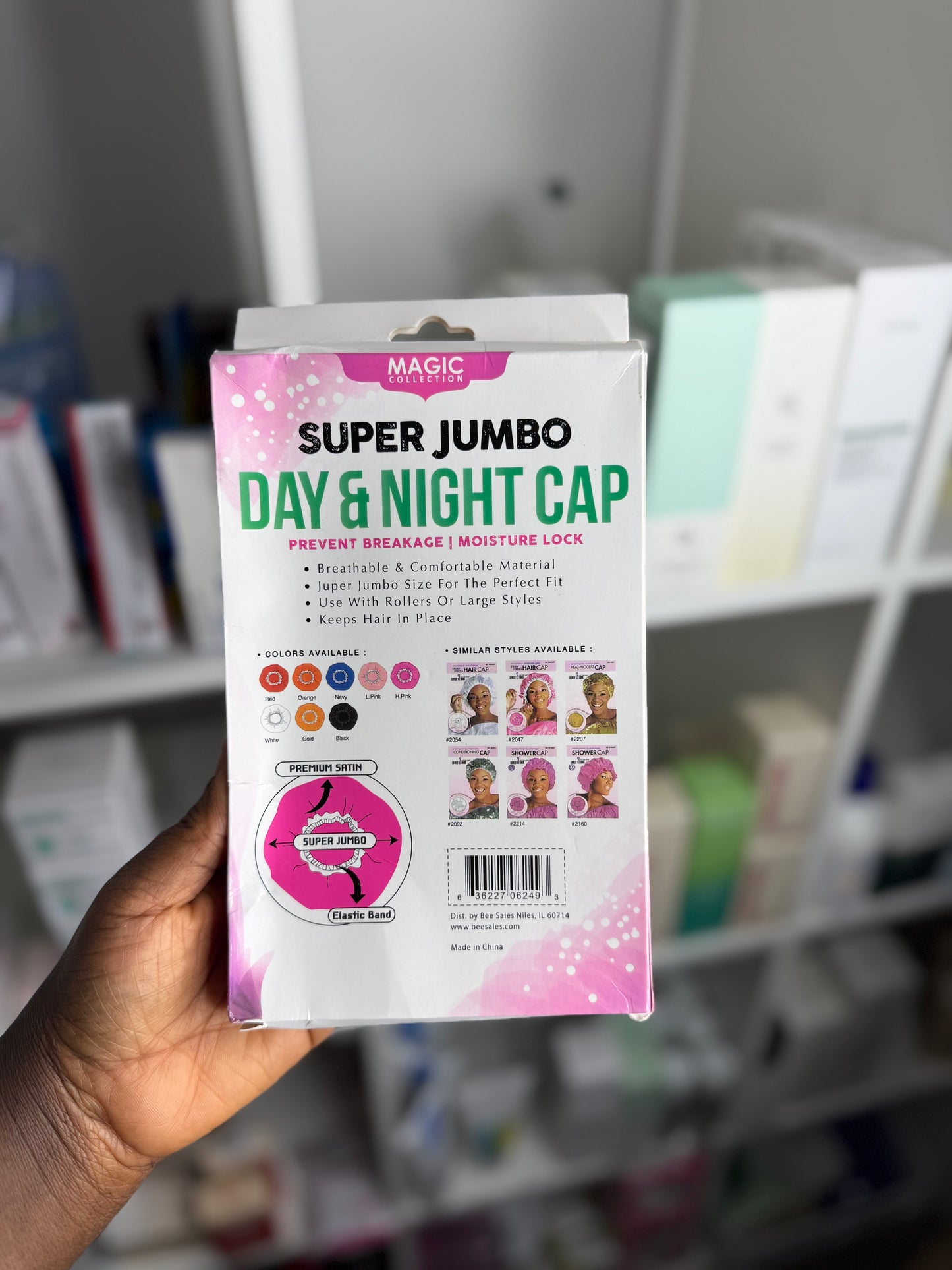 MAGIC COLLECTION JUMBO PLUS SATIN DAY & NIGHT CAP – PREMIUM DUAL-LAYER MOISTURE LOCK BONNET