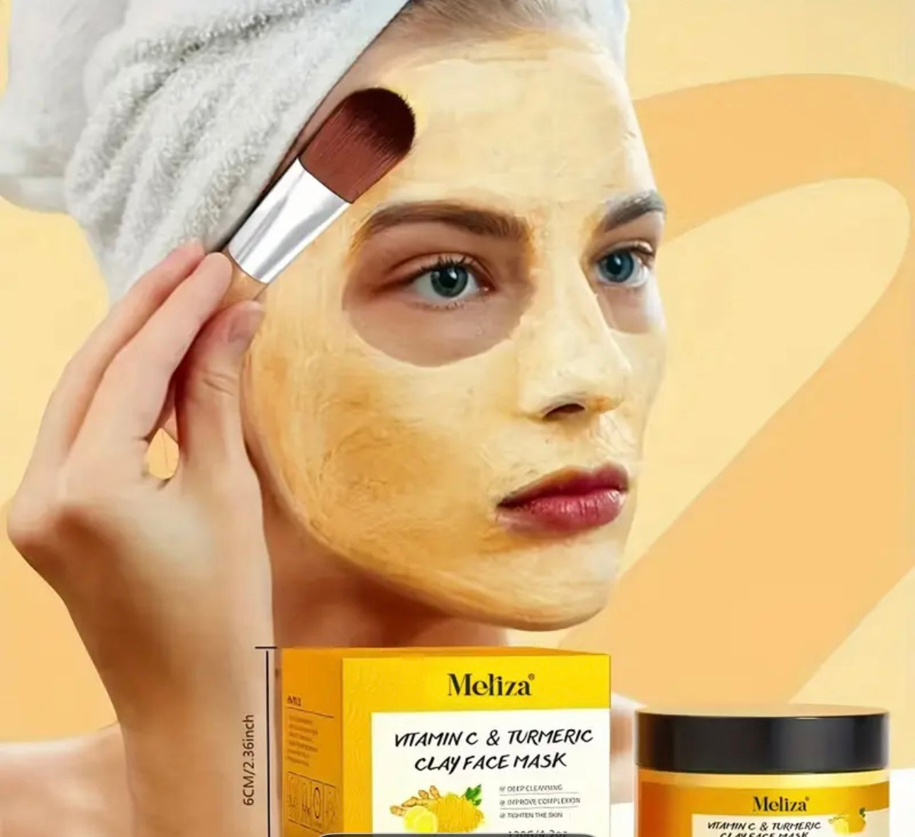 TURMERIC VITAMIN C CLEANSING FACIAL MASK | DEEP CLEANING MUD MASK | BRIGHTENING & PORE REFINING (120 G)