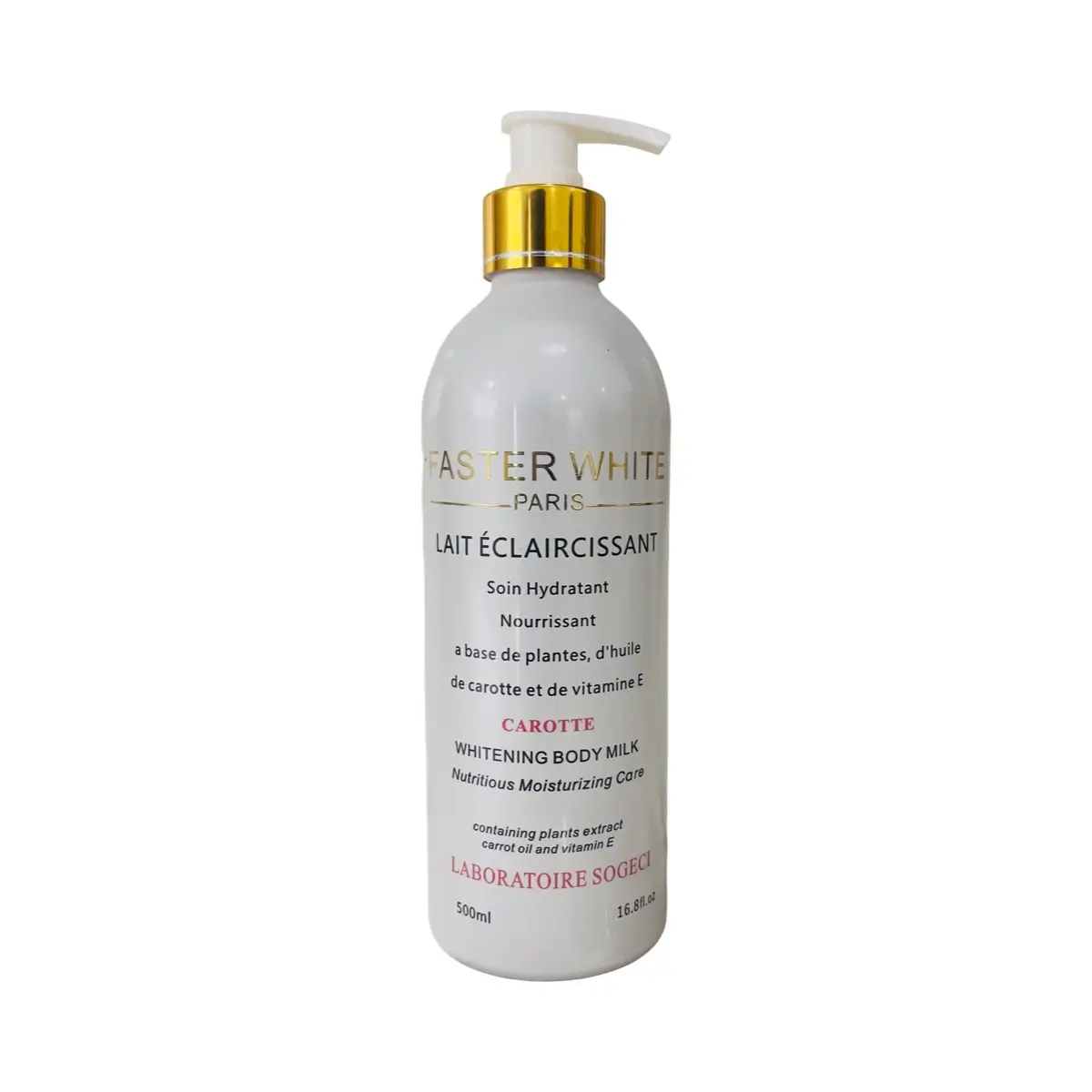 FASTER WHITE CARROT WHITENING BODY LOTION MILK – 500ML