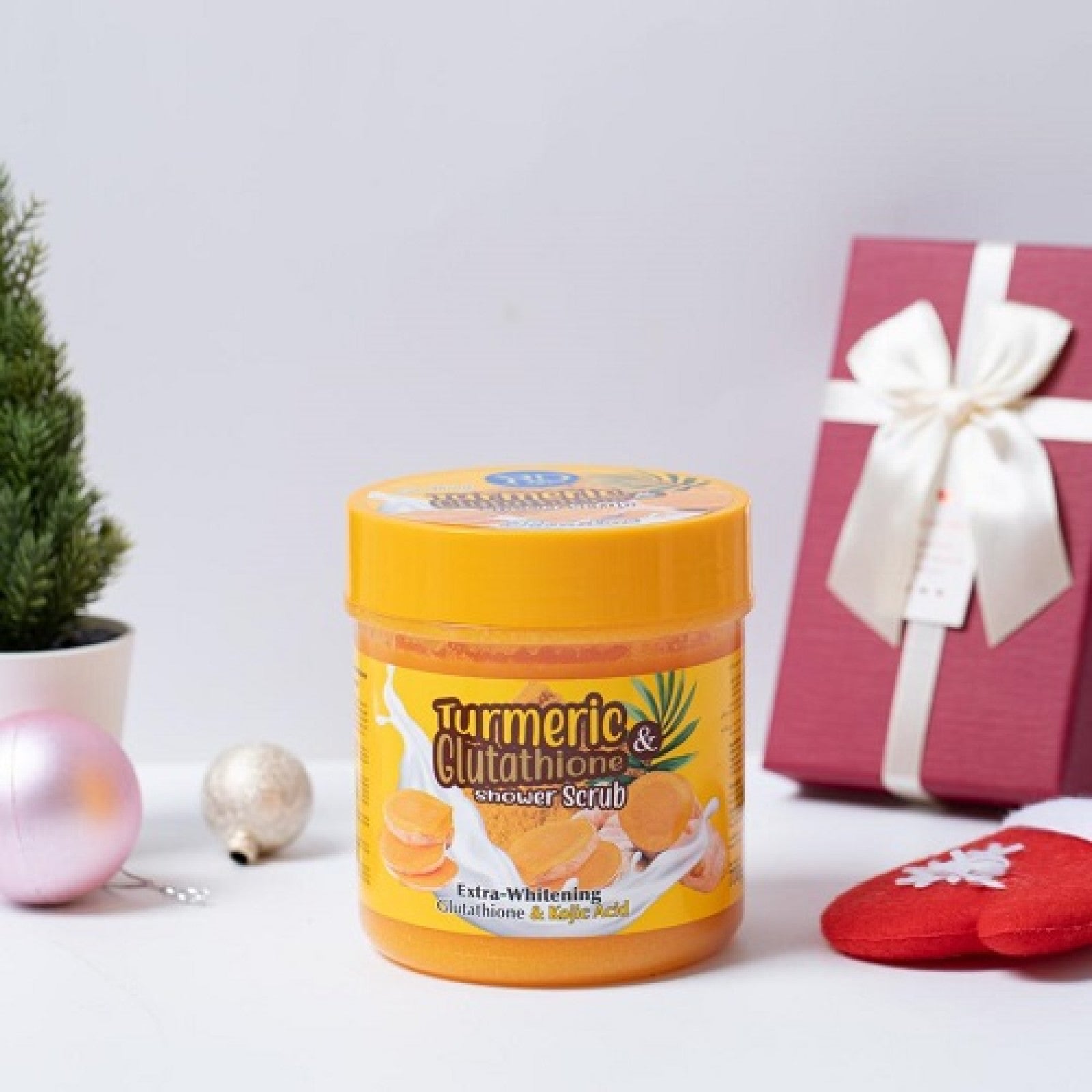 TURMERIC & GLUTATHIONE SHOWER BODY SCRUB – 700G – QAMIA TURMERIC & GLUTATHIONE SHOWER BODY SCRUB – 700G – QAMIA