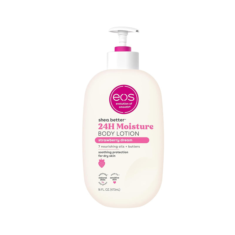 EOS Shea Butter Body Lotion- 24-Hour Moisture Skin Care, Lightweight & Non-Greasy, Made with Natural Shea, Vegan, 16 fl oz