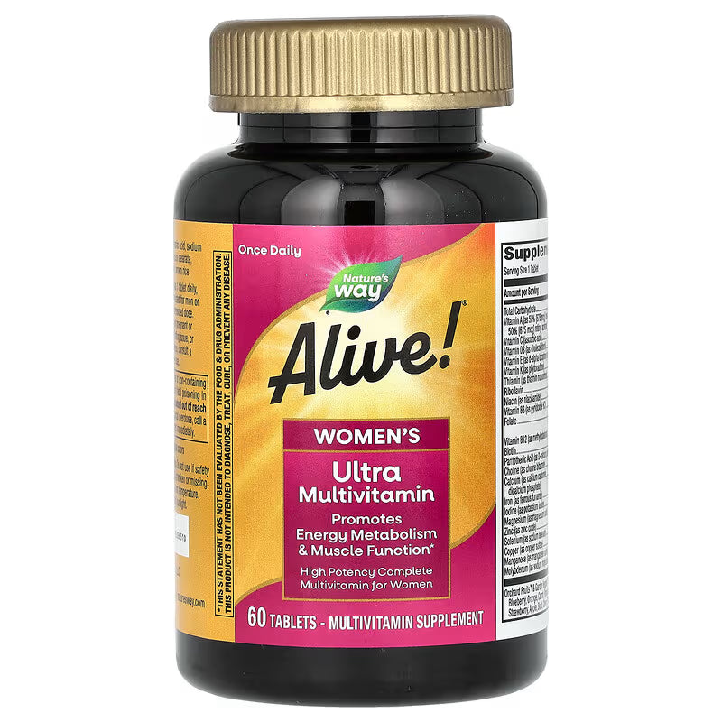 NATURE’S WAY ALIVE! WOMEN’S ULTRA MULTIVITAMIN SUPPLEMENT 60 TABLETS