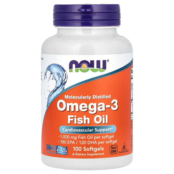 NOW FOODS OMEGA-3 FISH OIL 1,000 MG 180 EPA / 120 DHA 100 SOFTGELS
