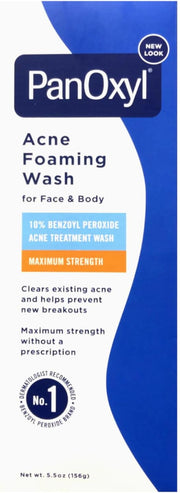 PanOxyl 10 % Nettoyant moussant anti-acné 160 ml (paquet de 1) 
