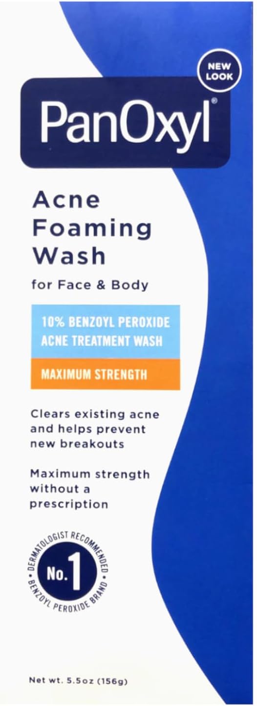 PanOxyl 10 % Nettoyant moussant anti-acné 160 ml (paquet de 1) 
