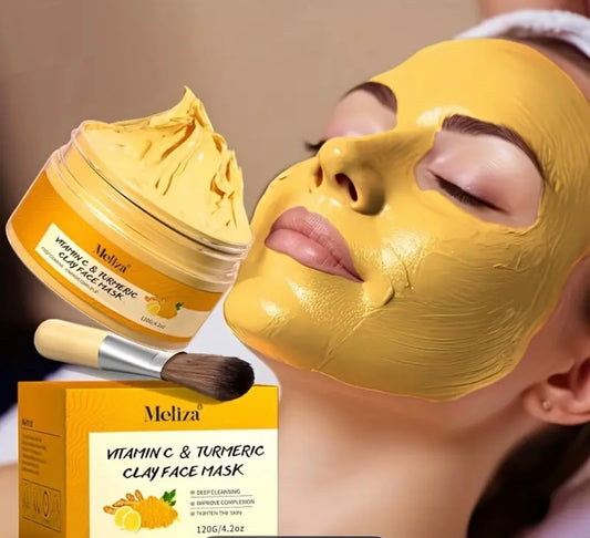 TURMERIC VITAMIN C CLEANSING FACIAL MASK | DEEP CLEANING MUD MASK | BRIGHTENING & PORE REFINING (120 G)