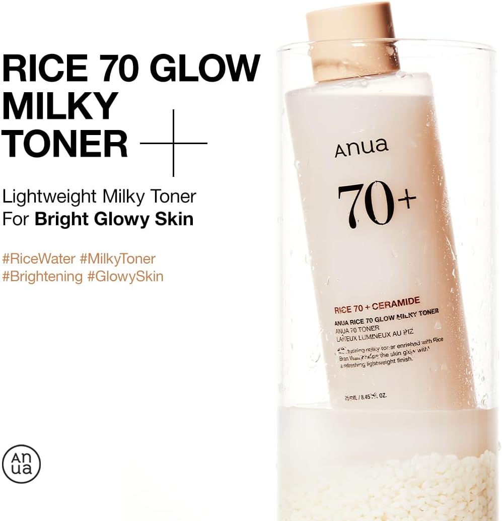 ANUA – RICE 70 GLOW MILKY TONER 8.45 FL OZ (250ML)
