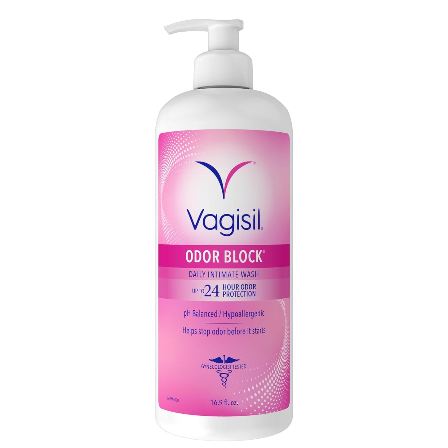 VAGISIL FEMININE WASH FOR INTIMATE AREA HYGIENE ODOR BLOCK 16.9 OZ WITH PUMP