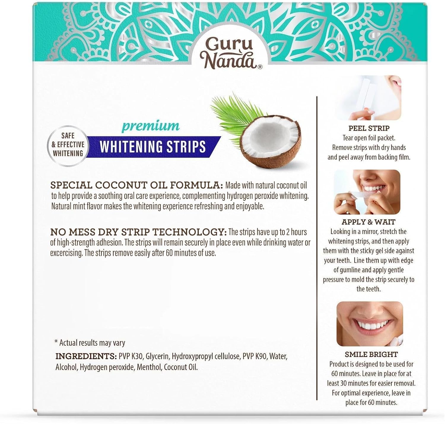 GURUNANDA TEETH WHITENING STRIPS – 7-DAY TREATMENT