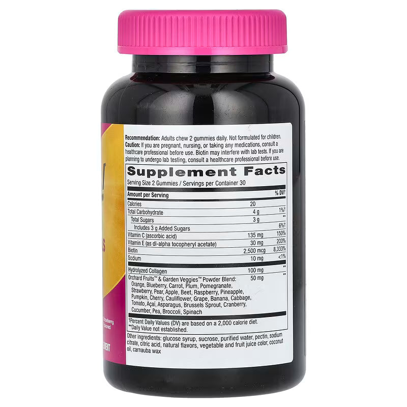 NATURE’S WAY ALIVE! HAIR, SKIN & NAILS GUMMIES STRAWBERRY 60 GUMMIES SUPPLEMENT