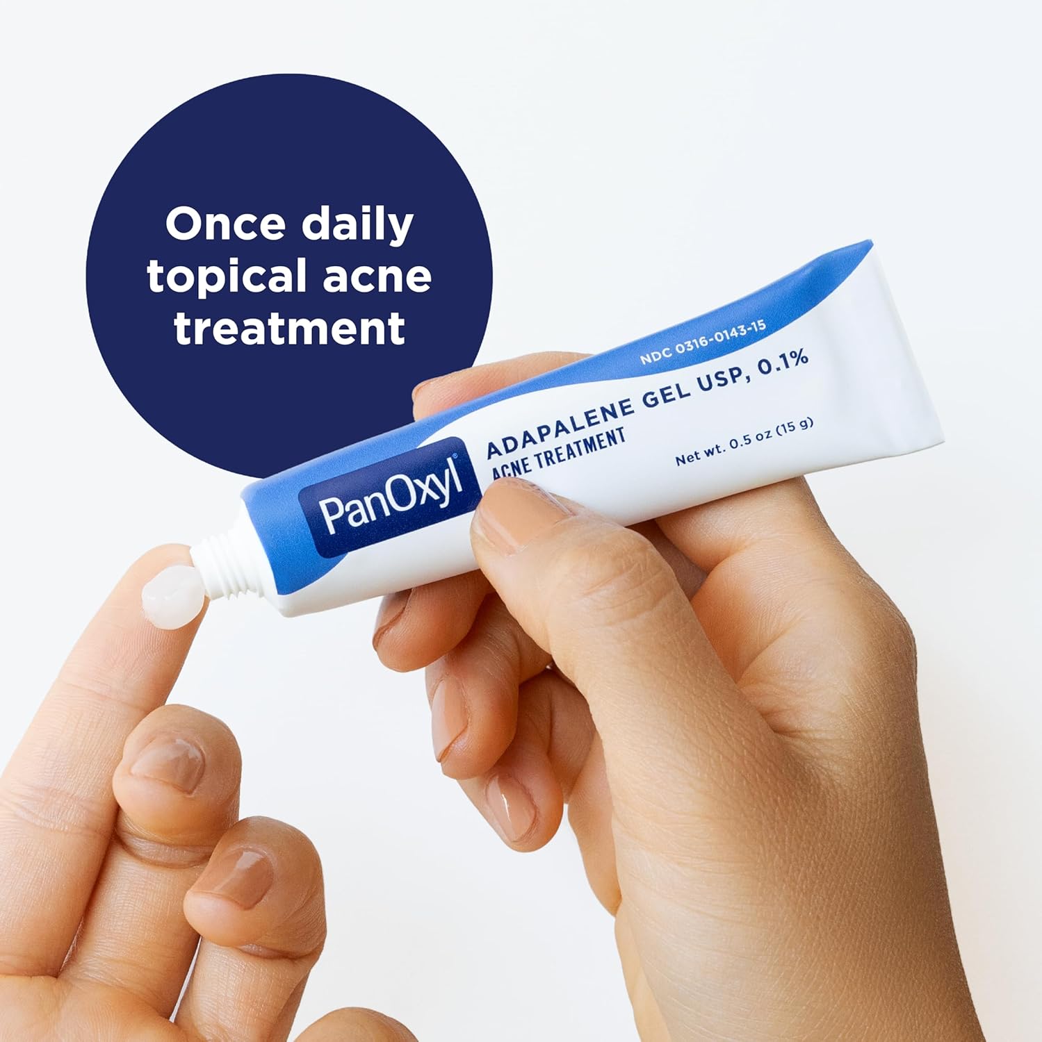 Gel sans rinçage PanOxyl Adapalene 0,1 %, 30 jours d'utilisation, traitement anti-acné au gel rétinoïde, peau à tendance acnéique, sans huile, sans parfum, 14 g 