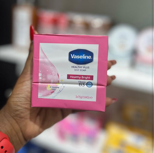 Vaseline Healthy Plus Bar Soap, Healthy Bright, 75g, 3-Pack