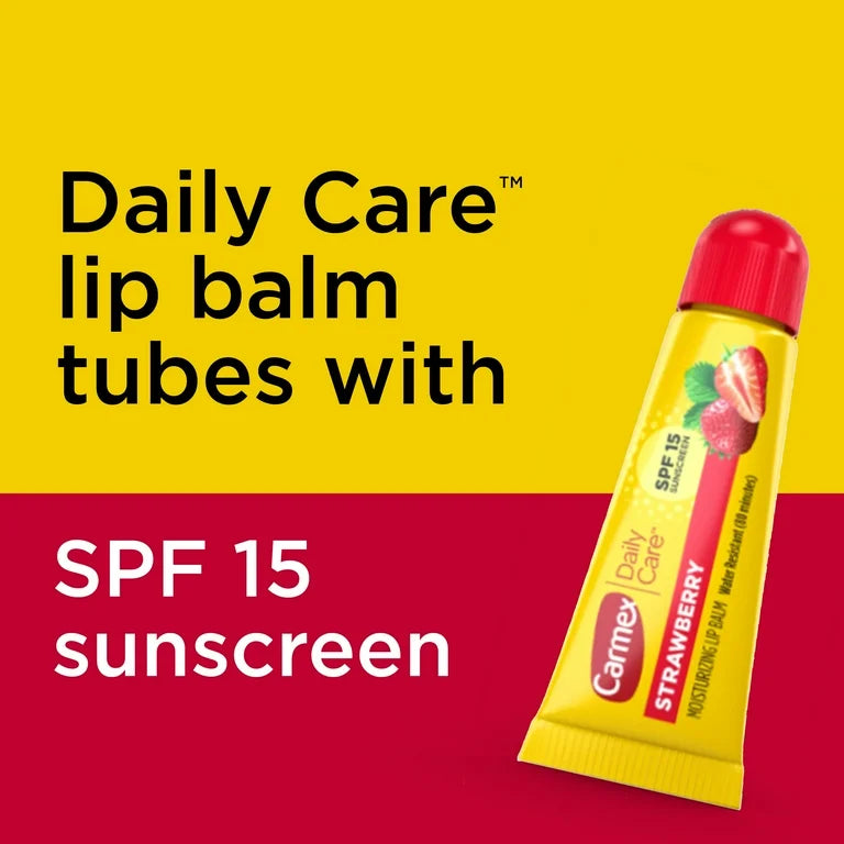 CARMEX DAILY CARE MOISTURIZING LIP BALM TUBES WITH – FRESH CHERRY, STRAWBERRY & WINTERGREEN (pack)