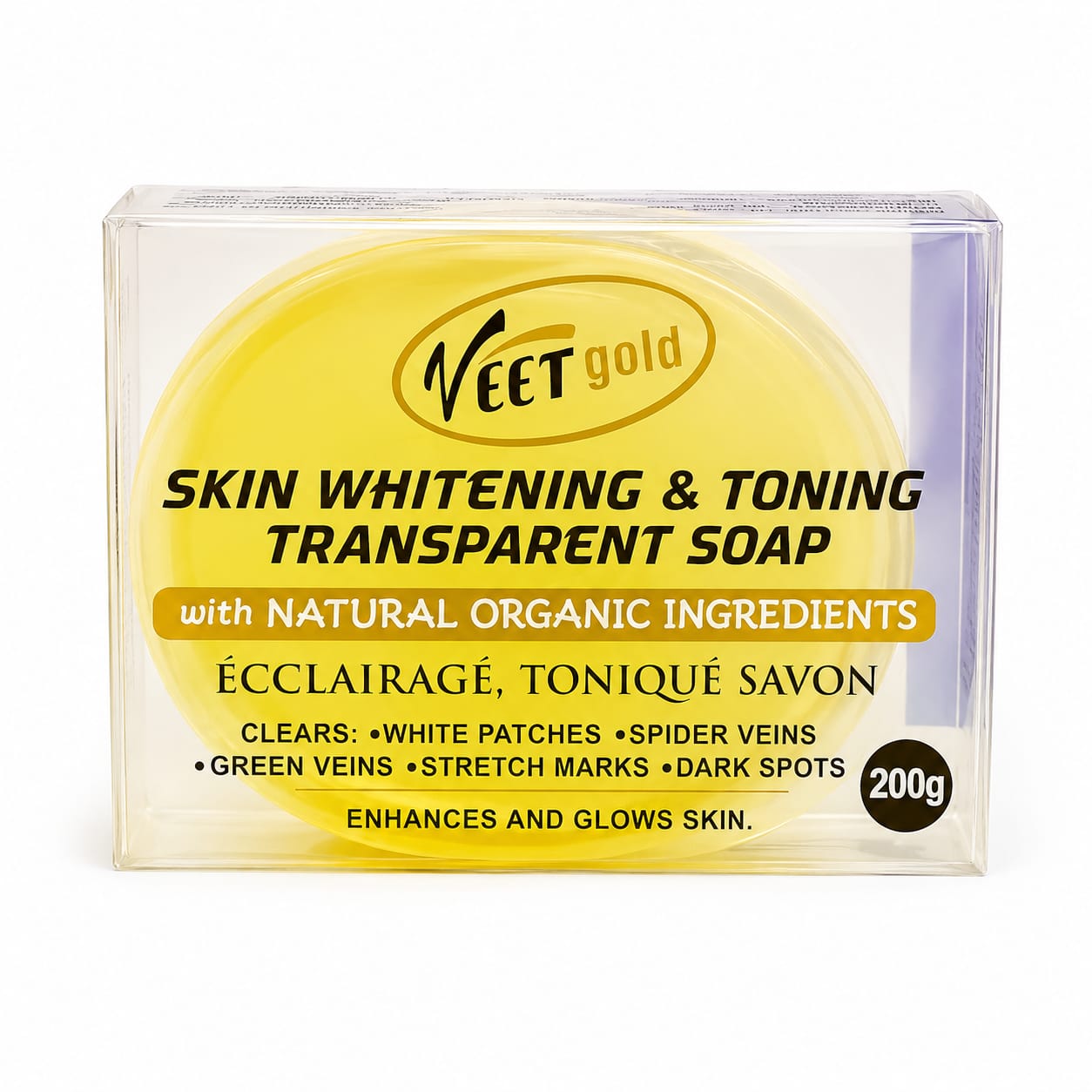 VEET Gold Skin Whitening & Toning Transparent Bar Soap