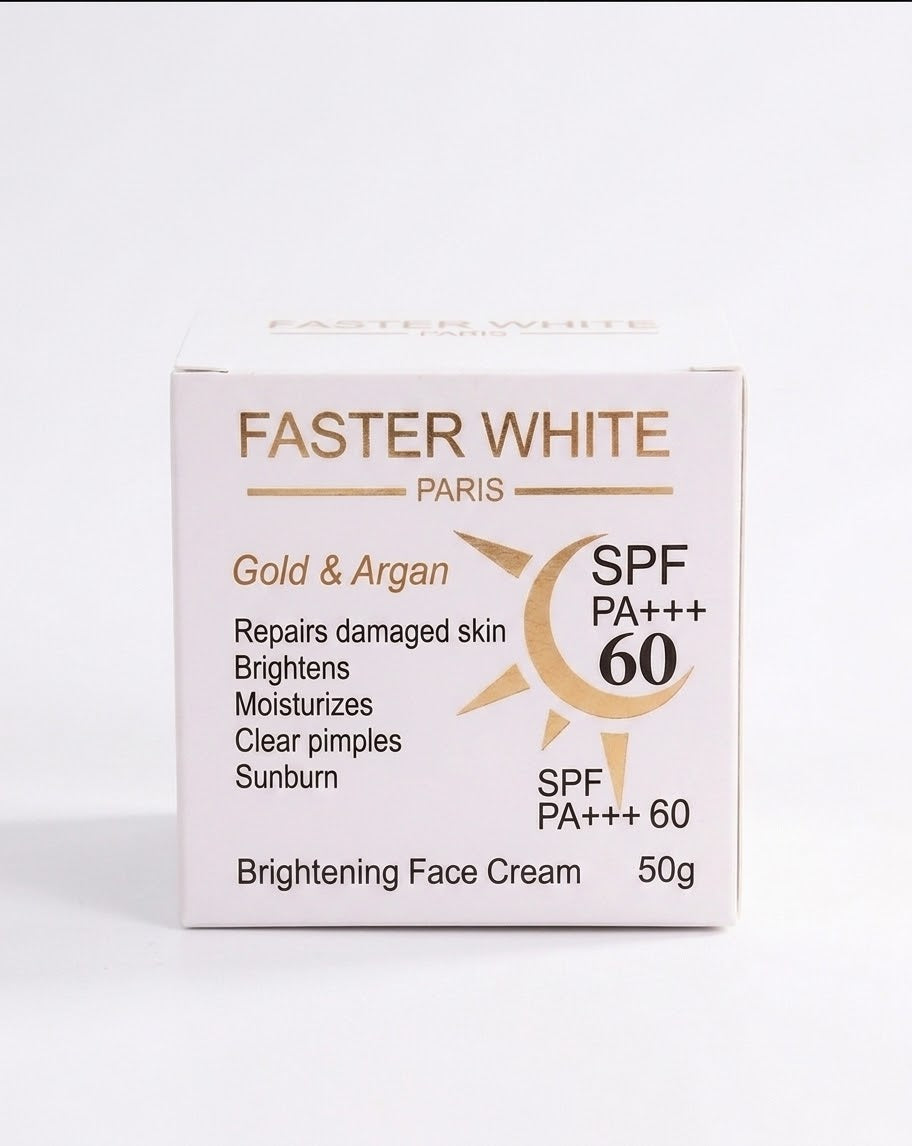 Faster White Gold & Argan SPF 60 PA+++ Brightening Face Cream