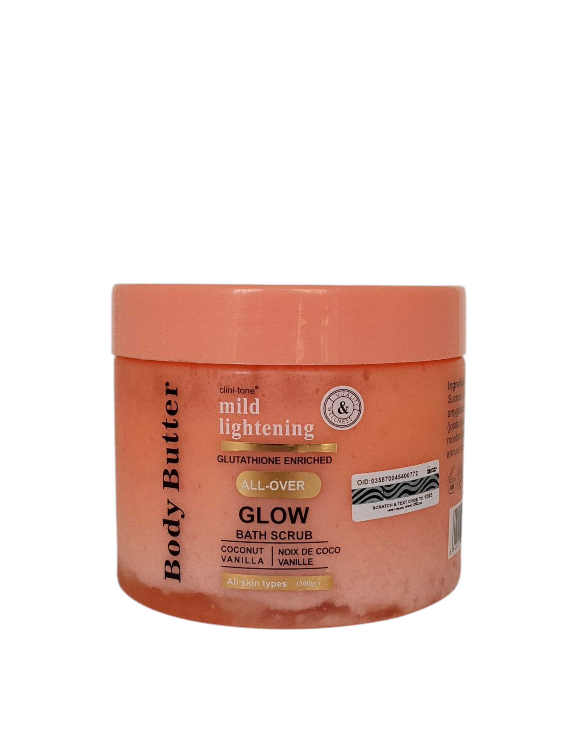 Body Butter Mild Lightening Glutathione-Enriched All Over Glow Bath Body Scrub