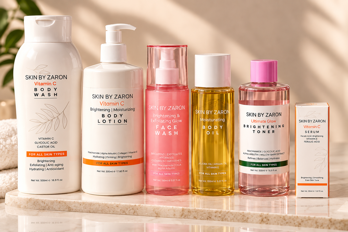 Skin By Zaron Vitamin C Ultimate Brightening & Glow Face + Body Care Set