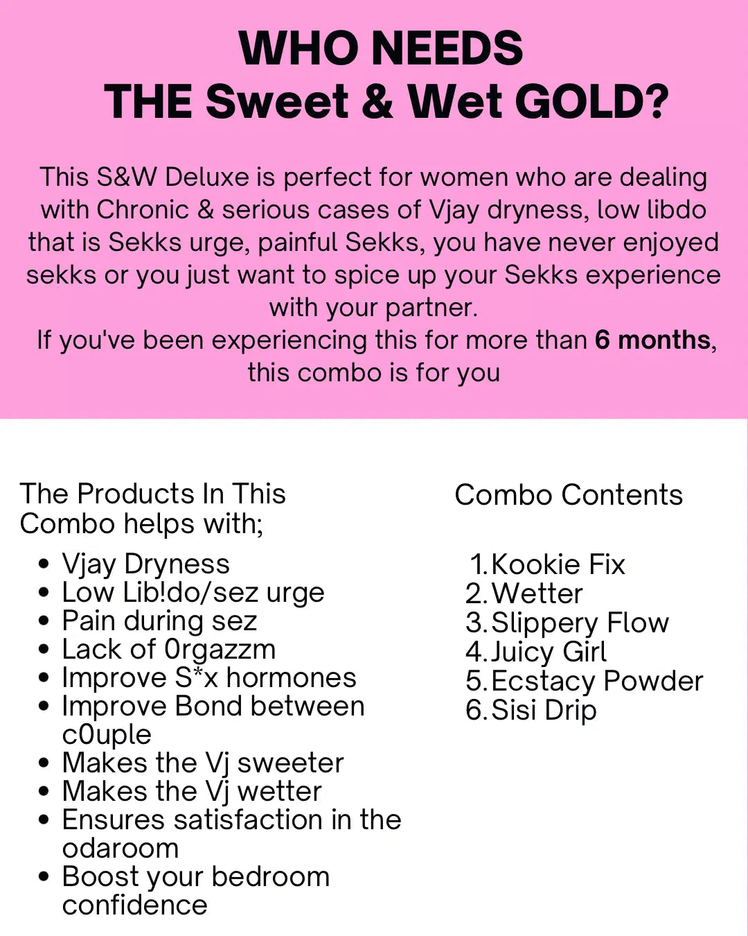 SWEET AND WET INTIMATE GOLD COMBO