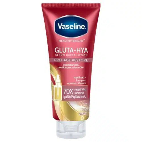 Vaseline Gluta-hya Serum Burst, Pro-Age Restore Lotion 300ml