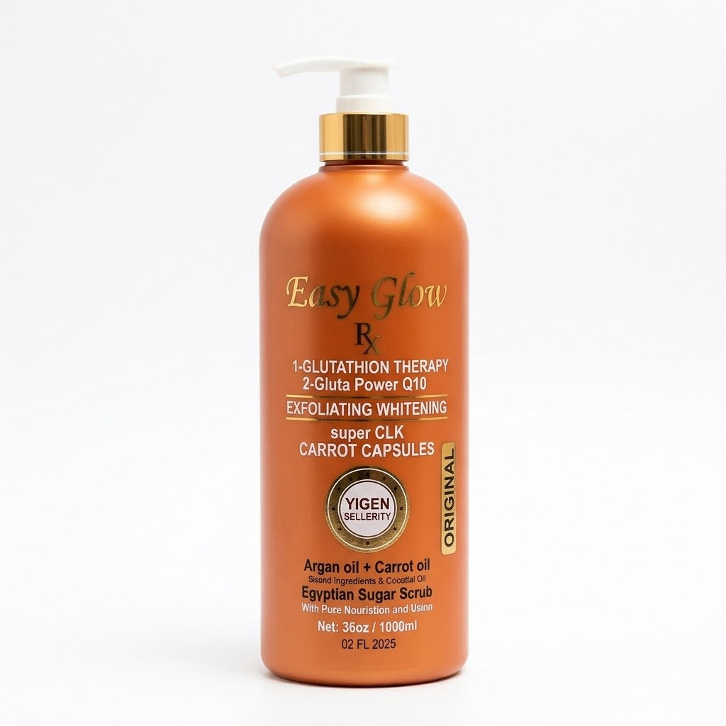Easy Glow Carrot Capsule with Argan Oil, Carrot Oil & Glutathione Body Lotion | 1000ml