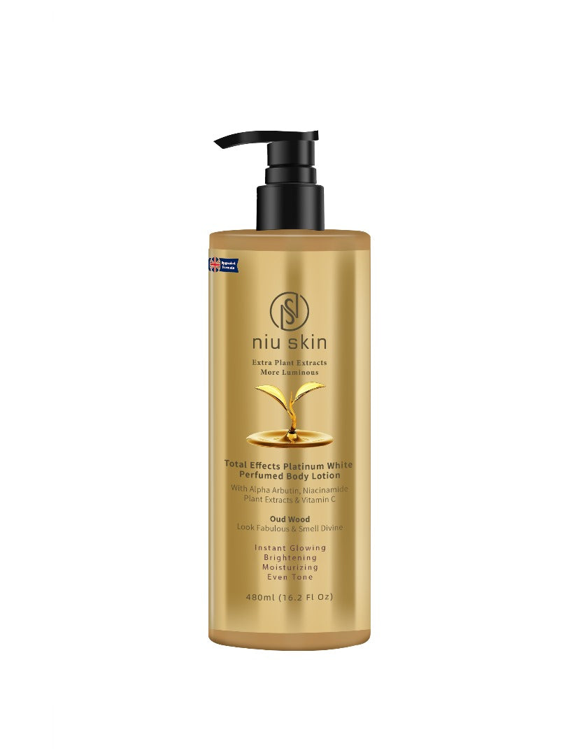 NIU SKIN Extra Plant Extracts More Luminous (With Alpha Arbutin, Niacinamide And Vitamin C) OUD WOOD Body Lotion 480ml