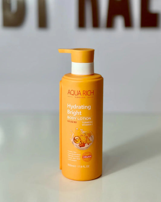 AQUA RICH – HYDRATING BRIGHT BODY LOTION (TURMERIC & VITAMIN C) 500ML