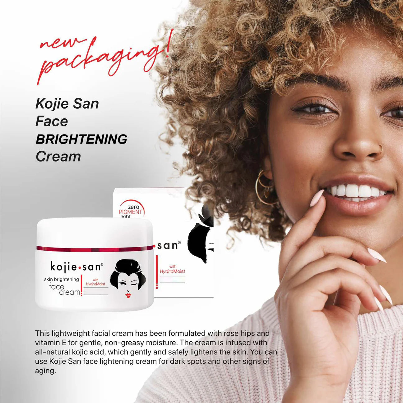 Crème visage Kojic San – Éclaircissement de la peau et correction des taches brunes