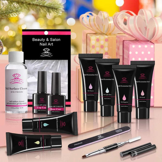 Makartt 6 Color Translucent Jelly Poly Nail Gel Extension Kit