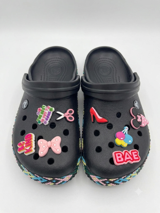 Black Crocband Crocs with Charms