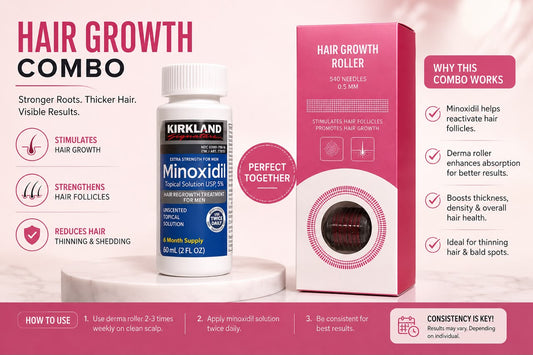 Hair Growth Combo (Kirkland Minoxidil + Hair Growth Roller)