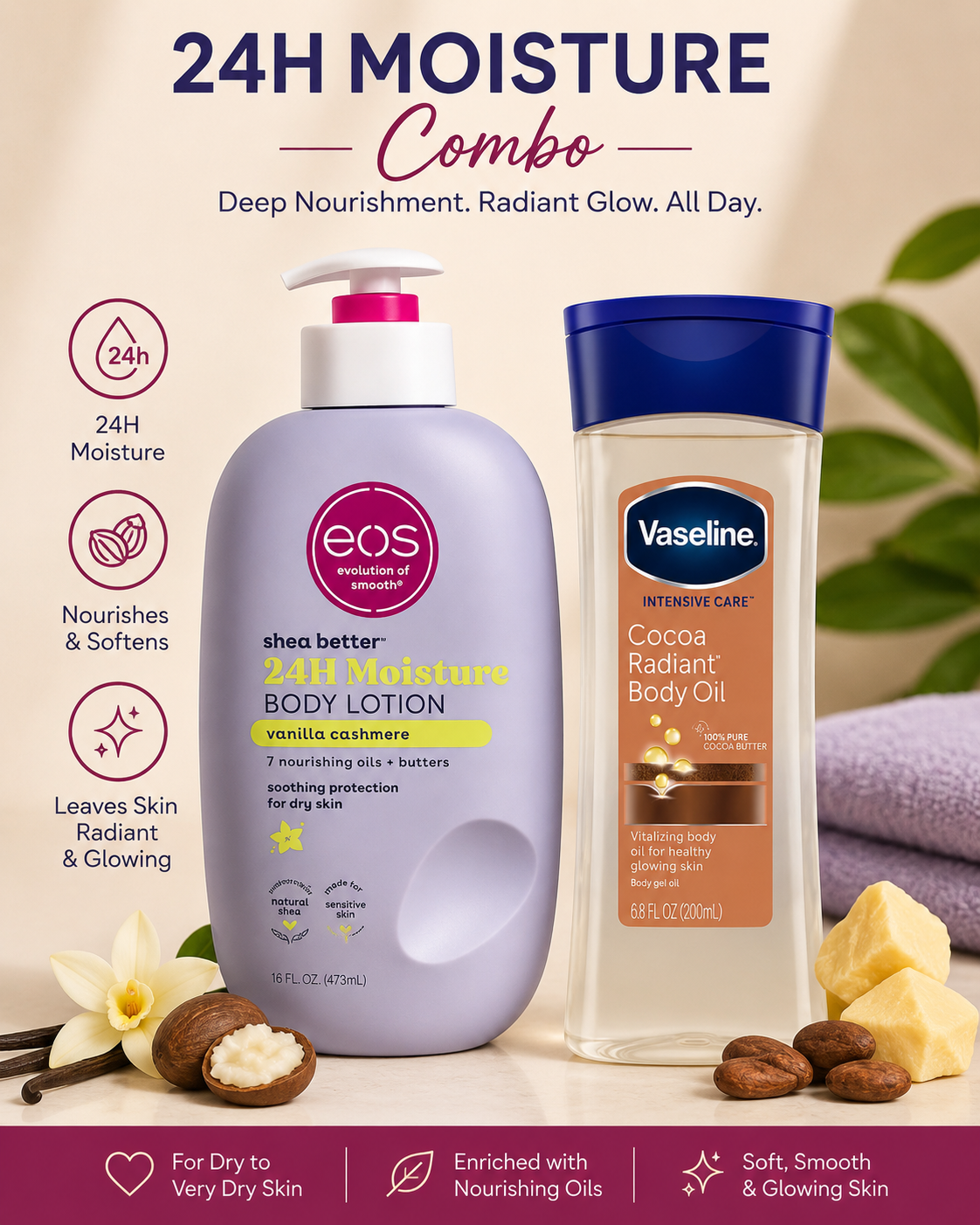 The 24-Hour Rich Cocoa Moisture Combo