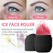 Rouleau de glace réutilisable pour le visage et les yeux, moule à glaçons, soulage les poches, raffermit la peau, masseur à glaçons en silicone pour éclaircir la peau, anti-rides, réduit l'acné. 