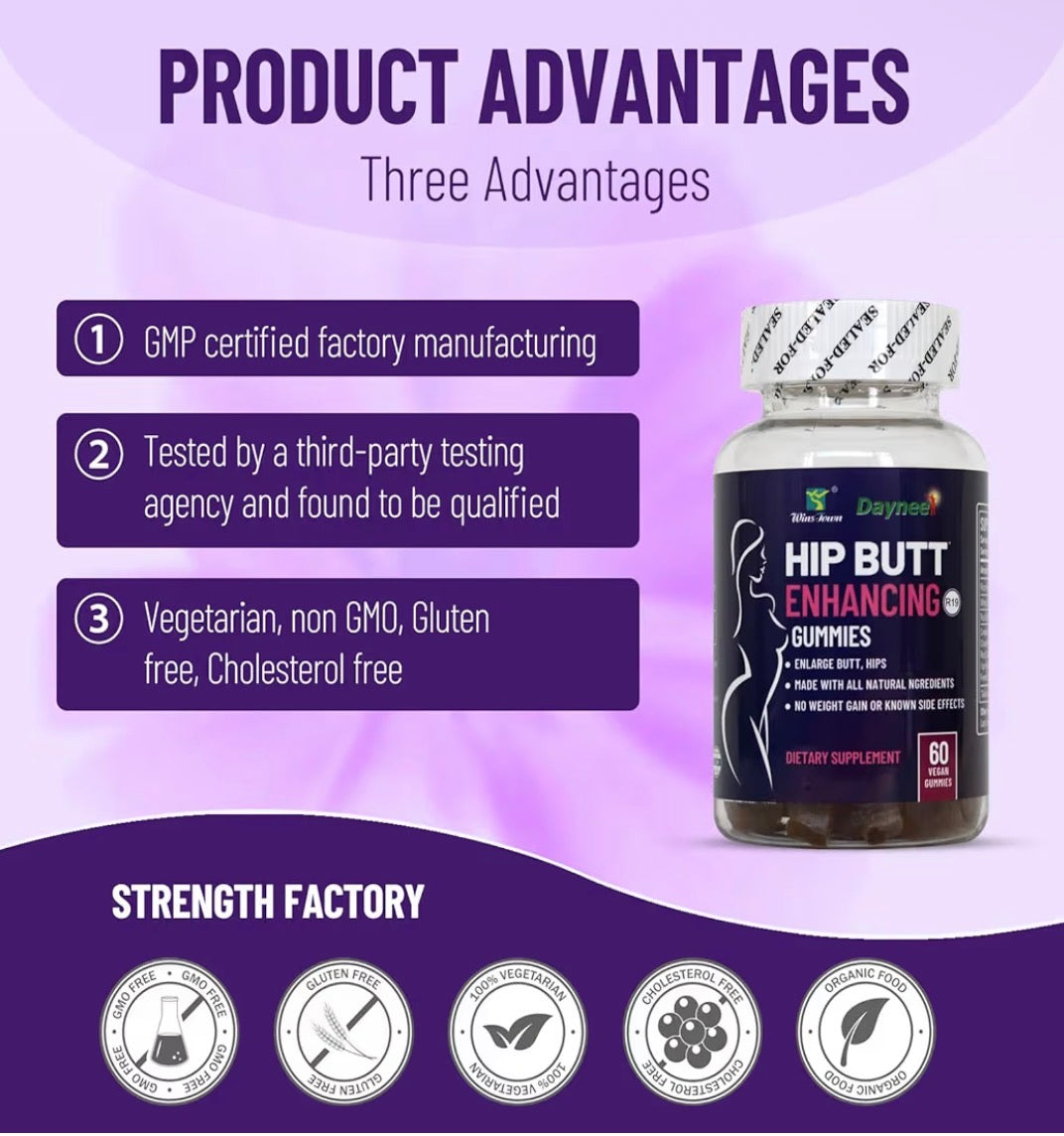 DAYNEE HIP & BUTT ENHANCING GUMMIES SUPPLEMENT