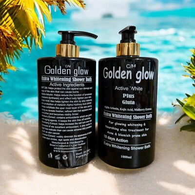 GOLDEN GLOW ACTIVE WHITE PLUS GLUTA WHITENING SHOWER BATH – INTENSIVE H.C + BODY WASH
